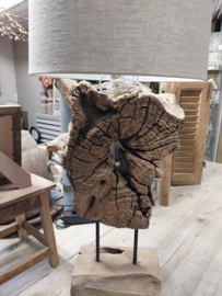 Lampvoet (uniek) teakhout h 65 cm