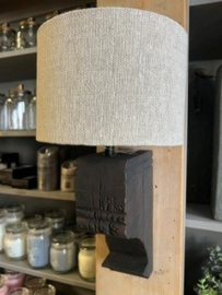 Wandlamp > Armatuur hout & Kap Ø 23 x h 15 cm