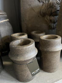 Tealight cup , maj.brown > h11xd8 cm