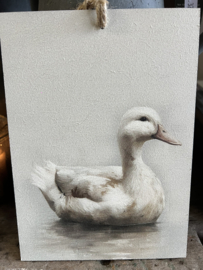 Deco bordje " Eend " zwem > 21 x 15 cm