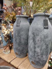 Vase cylinder " de Luxe " , stone black  M > 17 x h 39 cm