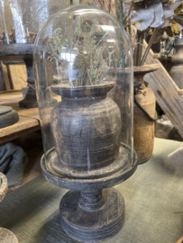 Glas stolp op hoge voet / L  > 50 x Ø 20 cm