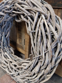 Krans XL grove wilg > greywashed > Ø 65 cm