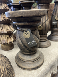 Candleholder Twist Maj. Brown L.  d.13 x h.20 cm