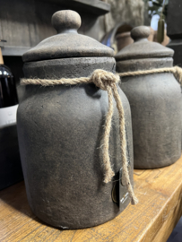 Pot and Top with Rope , Maj. Brown L. d15 x h 24 cm