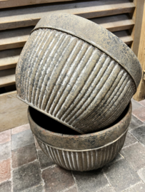 Metalen Pot > M  afm Ø 35 x h 22 cm