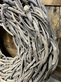 Krans XL grove wilg ( dik gebonden ) > greywashed Ø 65/70 cm