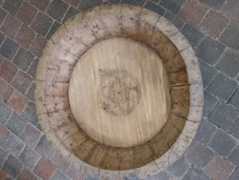 Oud houten - origineel - Olijfbak Ø 67 cm > 1)
