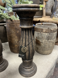 Candleholder Lines luxury Maj. Brown d.11 x h.32 cm