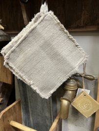 Pannenlap van Vlaslinnen 22 x 23 cm