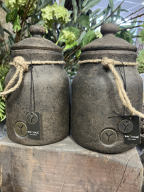 Pot and Top with Rope , Maj. Brown L. d15 x h 24 cm