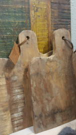 Serveer- / snijplank van oud hout 30x30/39 cm 