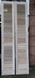 steigerhouten louvredeur met tussenregel h 258x43 cm