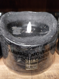 LED Light Candle rustic black moveable flame XL