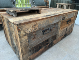 Salontafel ( veel opbergruimte ) truckwood 120x65x50 cm