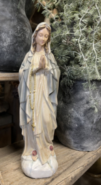 Madonna / Maria met oud blauwe cape  > h 35 cm