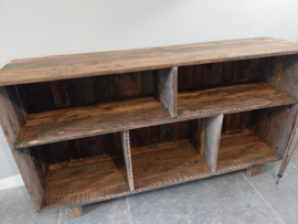 Wandkast / Vakkenkast oud hout 150x40x84 cm