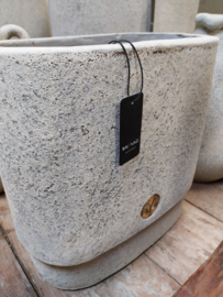 Planter oval grandeur Limestone S > 24x15x25cm