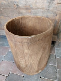 Oud houten pot h 30 cm