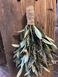 Oud houten Wandbord met Toef  60x30 cm