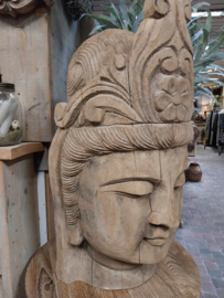 XXL Buddha hoofd van teakhout ( oud ) .