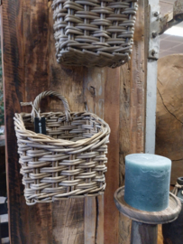 Wand mandje met ophanglus > h 20/36 x br 20 x d 15 cm
