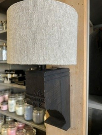 Wandlamp > Armatuur hout & Kap Ø 23 x h 15 cm