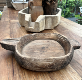 Oud houten "Parat “ schaal, zwaar model  afm 45/32x h 8 cm