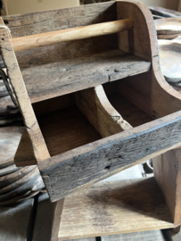 Keukenrolhouder  " Greet " met 2 schappen van oud hout
