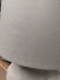Nepalese pot als LAMPVOET met linnen kap > hoog 65 cm