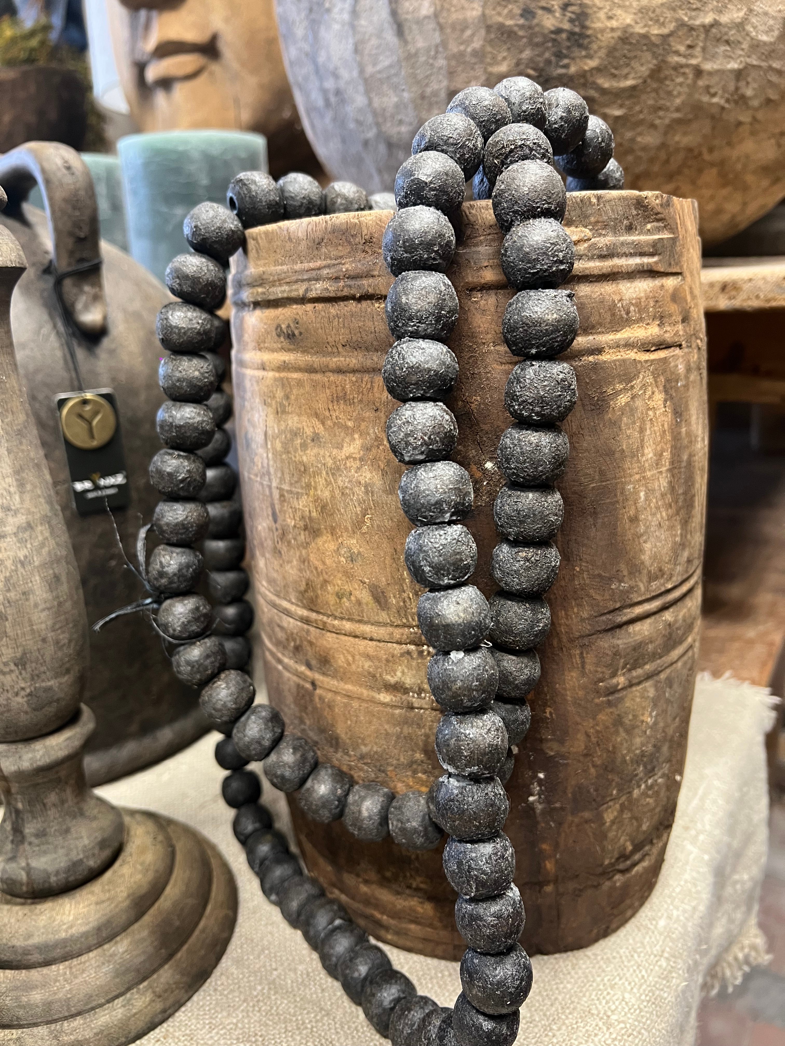 Houten kralenketting > L  Black