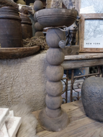 Kandelaar oud hout " Bobbin " > h 42 cm