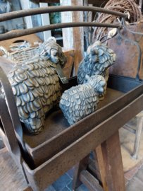 Metalen dienblad met "hengsel "-handgreep > L  h24x26x45cm