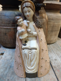 Madonna met kind > oudroze/creme 17x11xh28cm