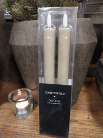 Kaars > Diner > LED > taupe,   lengte 25 cm + afstandsbediening