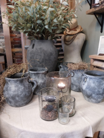 Gambla grey  flared JUG > 2 ears > 26x22x25 cm