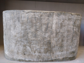Pot Iron Stone Grey oval 44x16x25cm