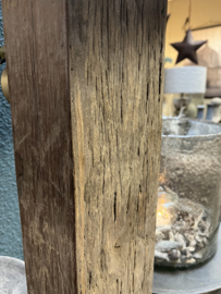 Vloerlamp van truckwood ( oud hout ) " Delhi " h 137 cm = excl kap