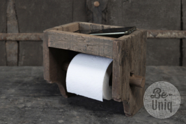 toiletrolhouder / Air =  oud hout  20x20x14cm