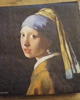 Johannes Vermeer servetten "Meisje met de Parel "