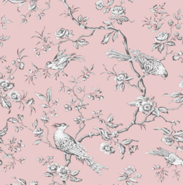 Toile de Jouy  Mesange pink