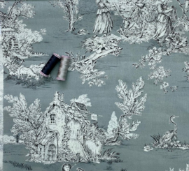 Toile de Jouy  Pastorale grey background