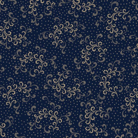 Dotted Curls Navy R021178D