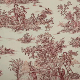 Toile de Jouy  Pastorale red