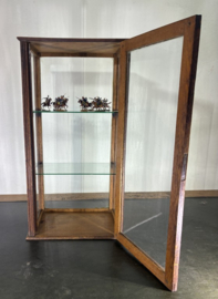Antiek Eiken Vitrinekastje – Met Authentiek Glas & Verfijnd Snijwerk (Epe)