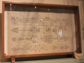 ingelijste scheepsbouw tekening "SS Borodino"