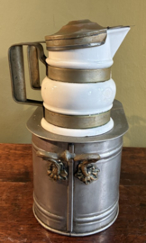 Antieke Franse Café-au-Lait Set – Complete Bain-Marie Koffie/Melkset