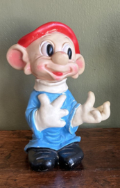 vintage rubberen pieppop / knijpfiguur van Dopey, jaren '60