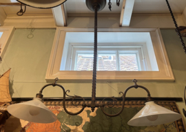 Antieke gas-omgebouwde pendellamp