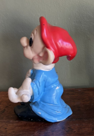 vintage rubberen pieppop / knijpfiguur van Dopey, jaren '60